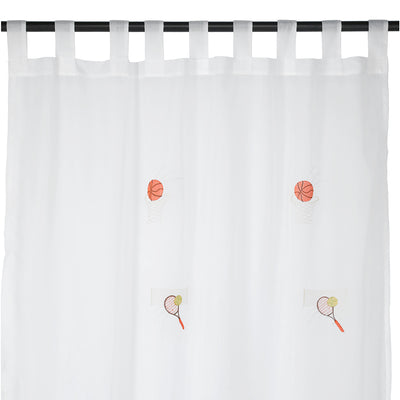 Cortina Velo Bordado Jx 140X230 Balones - blanco