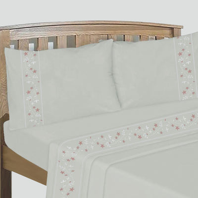 Sábanas Bordadas 144H Calm 1.5 Plazas Gris Plata - gris