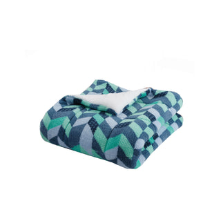 Cubrecama Corderito Termico Patch Diagonal 2P