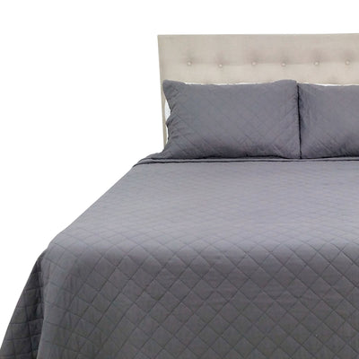 Cubrecama Microfibra Ultrasonic Liso King Gris Acero - gris
