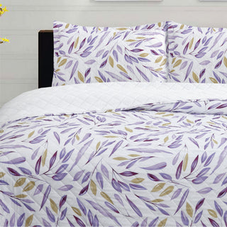 Cubrecama Micro Sherpa Hojas De Invierno King