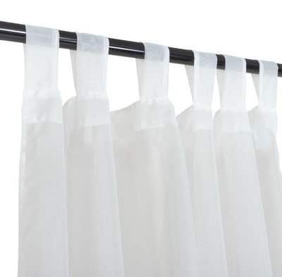 Set Cortina Velo Liso Presilla 145x230 Cm - Marfil - marfil