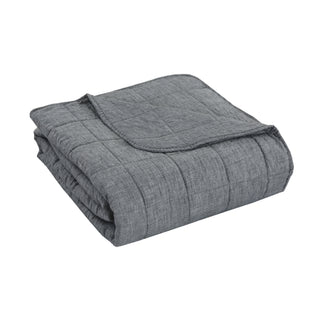 Cubrecama Polilino Bordado 2 Plazas Gris Acero