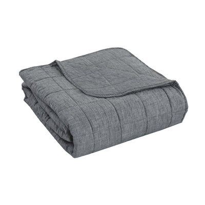 Cubrecama Polilino Bordado 2 Plazas Gris Acero - gris