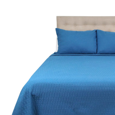 Cubrecama Microfibra Ultrasonic Liso King Indigo - azul