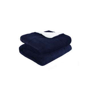 Cubrecama Corduroy Termico 1.5P - Azul Indigo