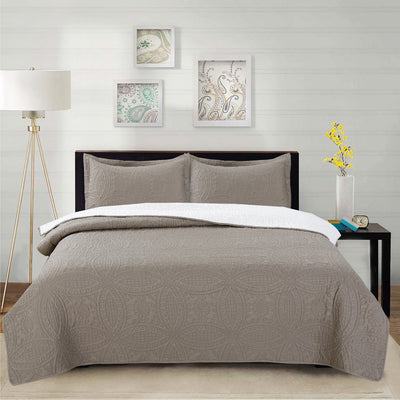 Cubrecama Micro Ultra Sherpa 2P Color Vision - gris oscuro
