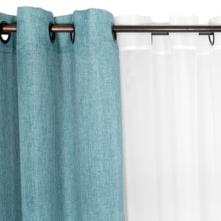 Set Cortinas 6P Corcovado 140X220 Cm Turquesa