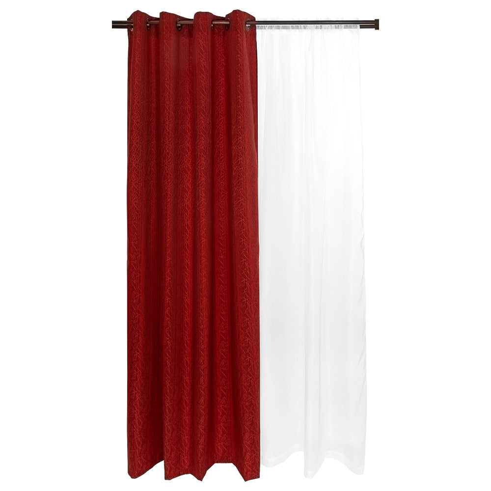 Set Cortinas 8P Natales 140X220cm Color Terracota
