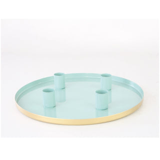 Candelabro Bandeja Verde  Velas 2,2 Cm De Diámetro