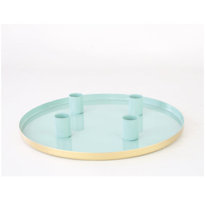 Candelabro Bandeja Verde  Velas 2,2 Cm De Diámetro - verde