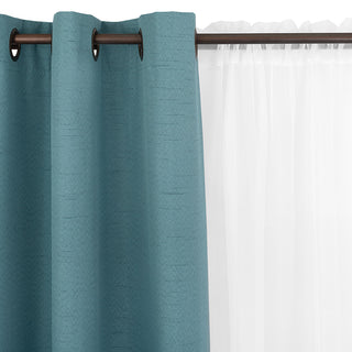 Set Blackout 6P Termico Lino 140X220 Turquesa