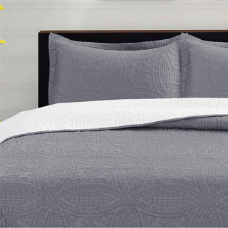 Cubrecama Micro Ultra Sherpa 2P Color Gris Acero