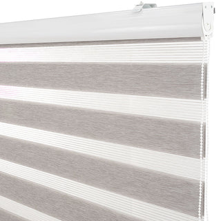 Cortina Duo Con Cenefa Premium 150 X 240 Cm Gris Plata