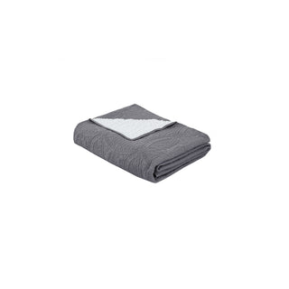 Cubrecama Micro Ultra Sherpa 2P Color Gris Acero