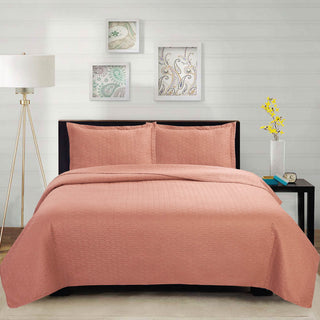 Cubrecama Liso Ultrasonic Diamont 2P Color Coral