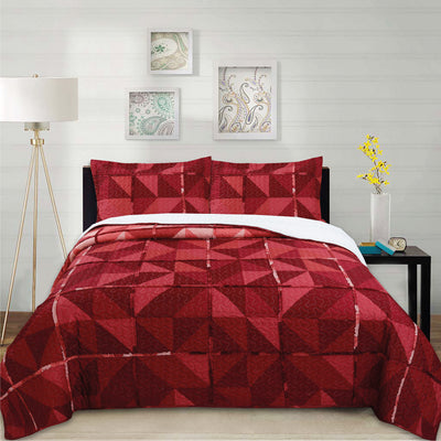 Cubrecama Ruffle Sherpa Patch Rojo 2P - rojo