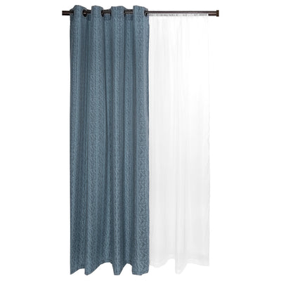 Set Cortinas 8P Natales 140X220cm Color Azulino - azul