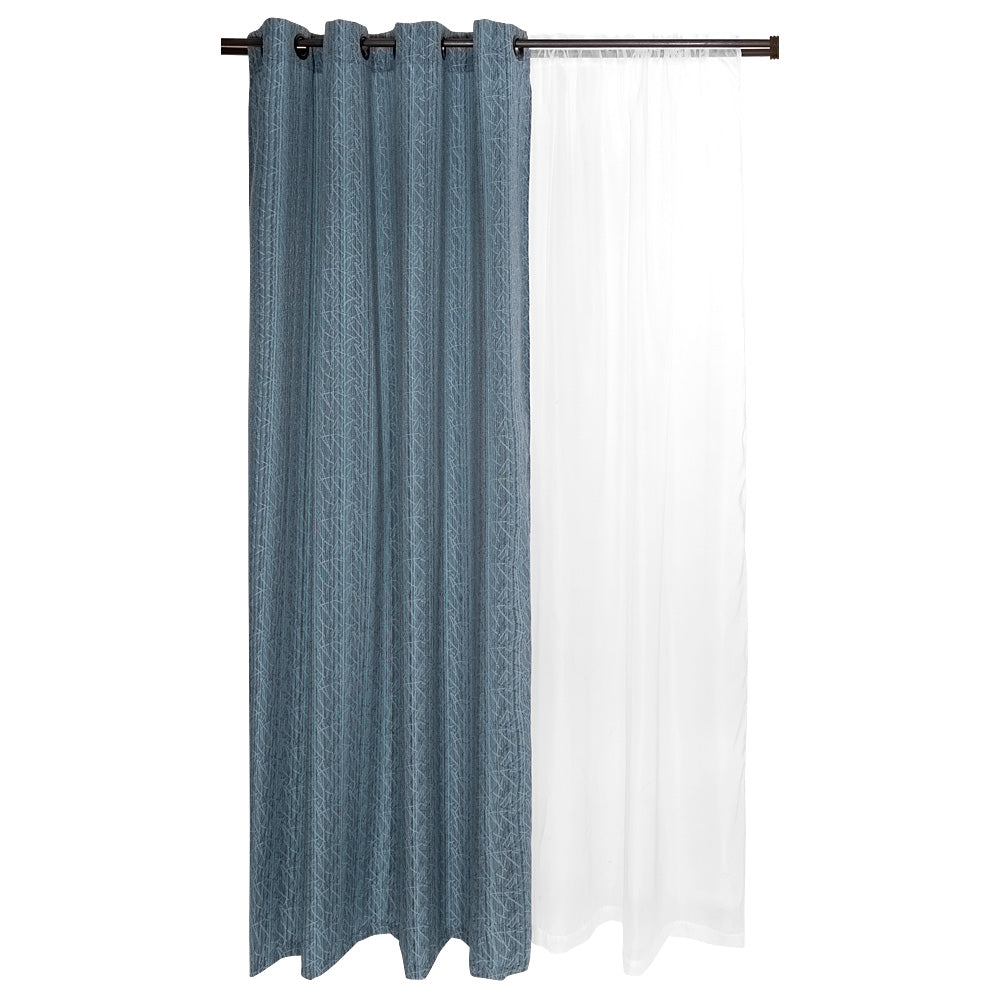 Set Cortinas 8P Natales 140X220cm Color Azulino