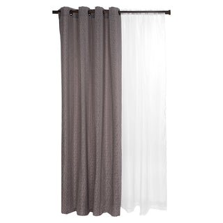 Set Cortinas 8P Natales 140X220cm Color Gris Perla