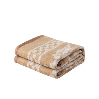 Frazada Termica Borde Satinado Flores 2P Beige