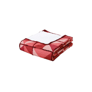 Cubrecama Ruffle Sherpa Patch Rojo 1.5P