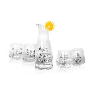 Set Jarro + 4 Vasos C/Dis. 25,5X11,5Cm. Diam. 1136,5Ml. V