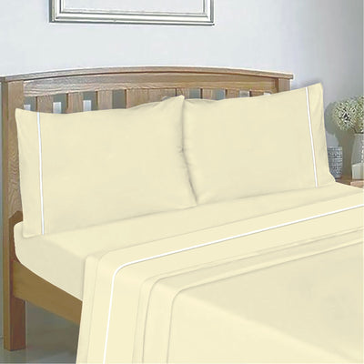 Sábanas 144H Lisas 2 Plazas Beige - beige