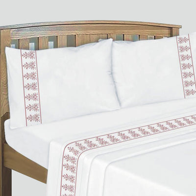 Sábanas Bordadas 180H Armony 1.5 Plazas Rosa Viejo - palo rosa