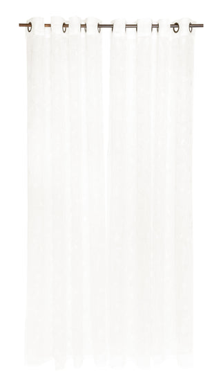 Set 2 Velos De Cortina Bordado Blanco 140X230 Cm Marfil