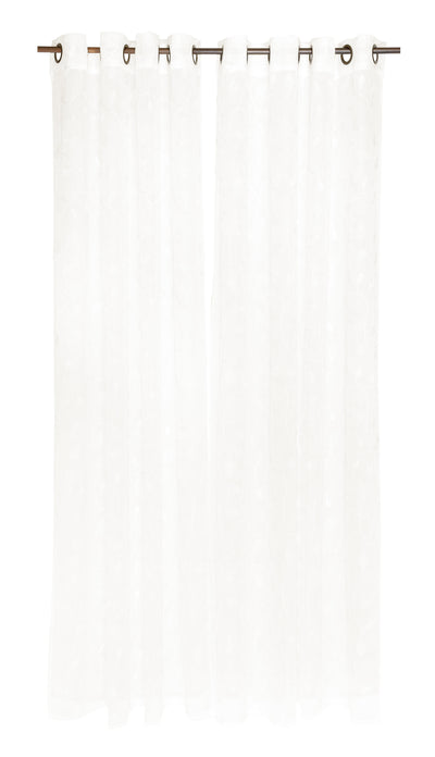 Set 2 Velos De Cortina Bordado Blanco 140X230 Cm Marfil - marfil