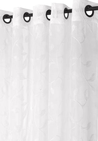 Set 2 Velos De Cortina Bordado Blanco 140X230 Cm Marfil
