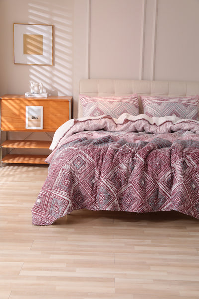 Quilt Sherpa Estampado Pink frames