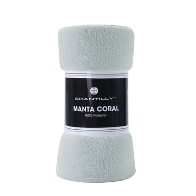 Manta Coral Lisa - gris claro