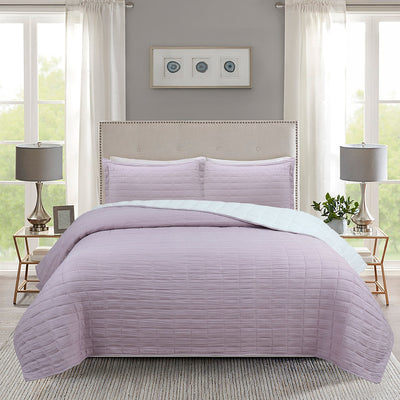 Cubrecama Crinkle Sherpa Liso - palo rosa