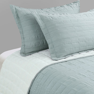 Cubrecama Crinkle Sherpa Liso - verde claro