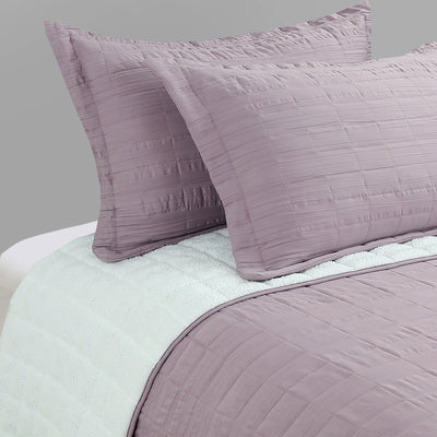 Cubrecama Crinkle Sherpa Liso - palo rosa