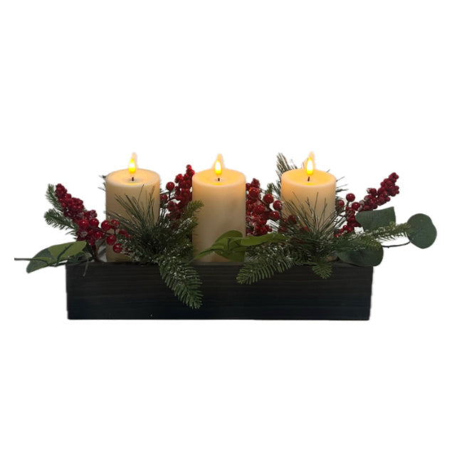 Arreglo Floral C/3 Velas Led 451