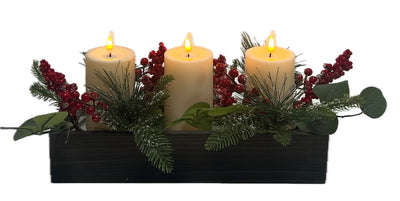 Arreglo Floral C/3 Velas Led 451