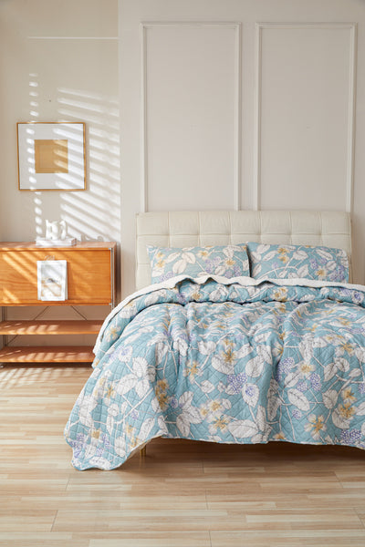 Quilt Sherpa Estampado Leaf