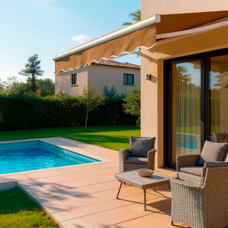 Toldo Proyectable Aluminio 3 x 2,5 Mts Café Topo