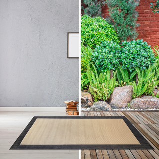 ALFOMBRA 160 X 230 COLOR BLOCK BEIGE NEGRO