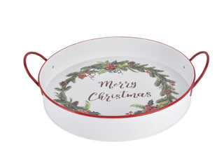 Bandeja Navideña Merry Christmas Metal 35,5 cm