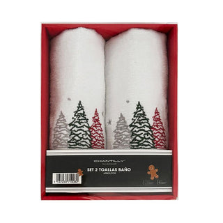 Set 2Pcs Toallas Arbolitos 28X43Cm