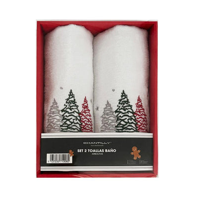 Set 2Pcs Toallas Arbolitos 28X43Cm