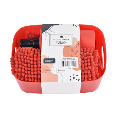 Set Baño 4 Pcs Canasto+Piso+Dispen. #1