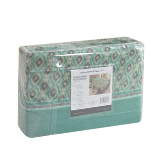 Juego de Sábanas Estampado Polar Térmico Chantilly 1 Plaza verde