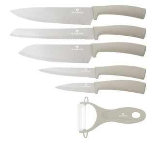 Set de 6 cuchillos de Cocina 6 cuchillos De presentación compacta Crema