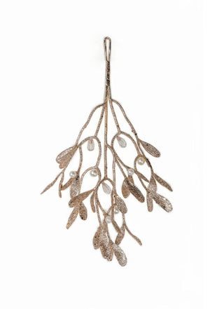 Adorno Colgante Navideño Perlas Doradas 33 cm