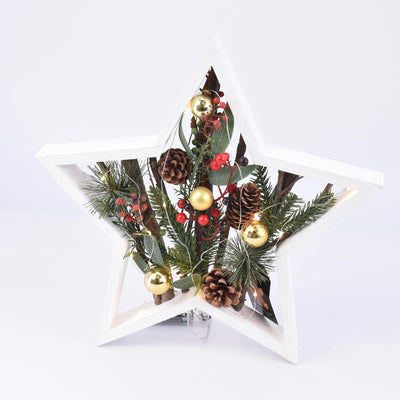 Deco Mad Led Estrella C/Esferas Doradas 36X4,5Cm 5